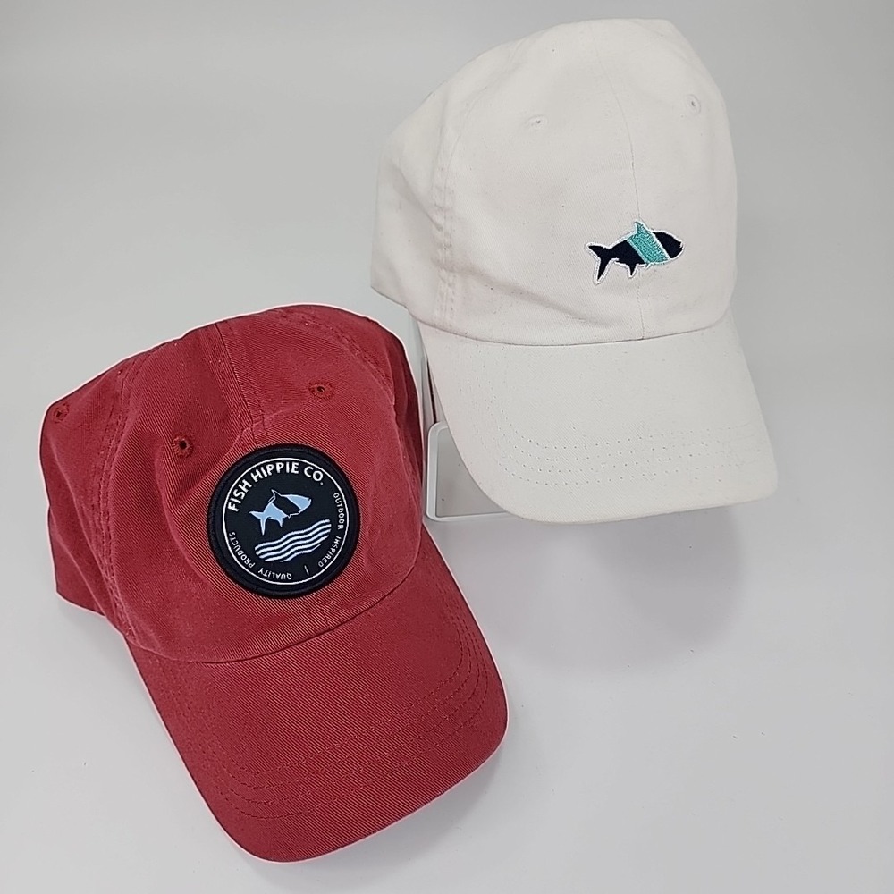 Lot Of (2) Fish Hippie Hat Cap Strapback Baseball Trucker Outdoors Wear